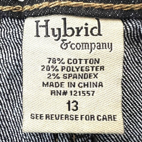 NEW‎ Hybrid Women's Denim Jeans Size 13 Skinny Stretch Buttons Mid Rise Black - Picture 7 of 11